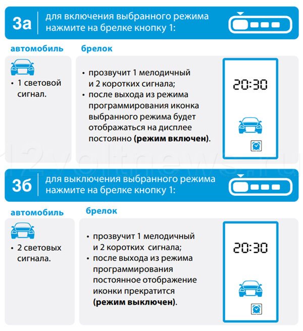 Включение турботаймера Старлайн А93: шаг 3